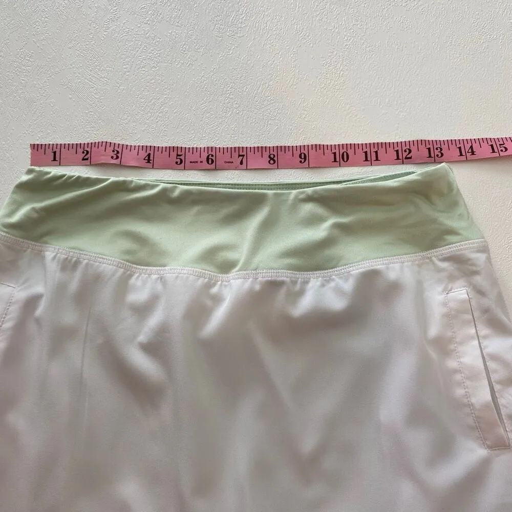 Simply Southern Active Skort | White & Mint Green Tennis Golf Skirt with Shorts - Image 5