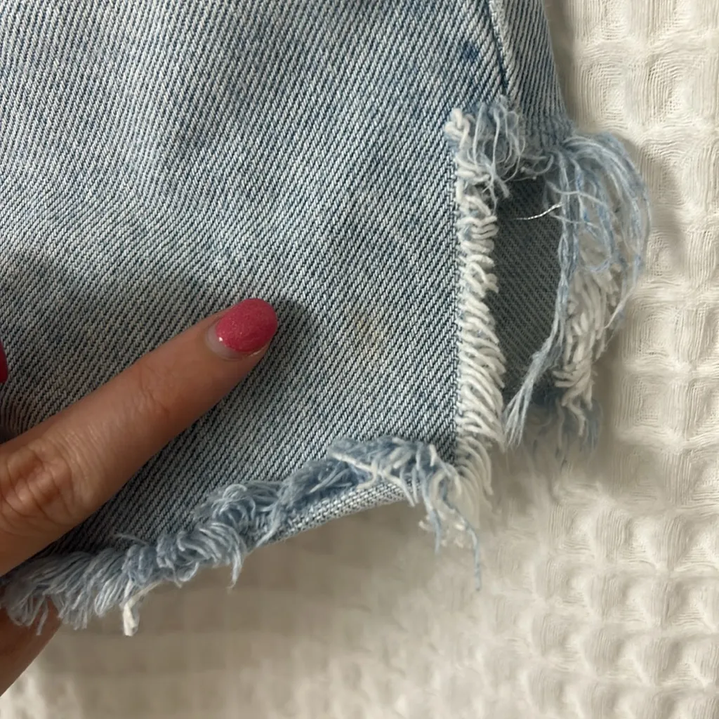 Agolde Dee Jean Denim High Rise Shorts Button Fly Size 26 - Image 7