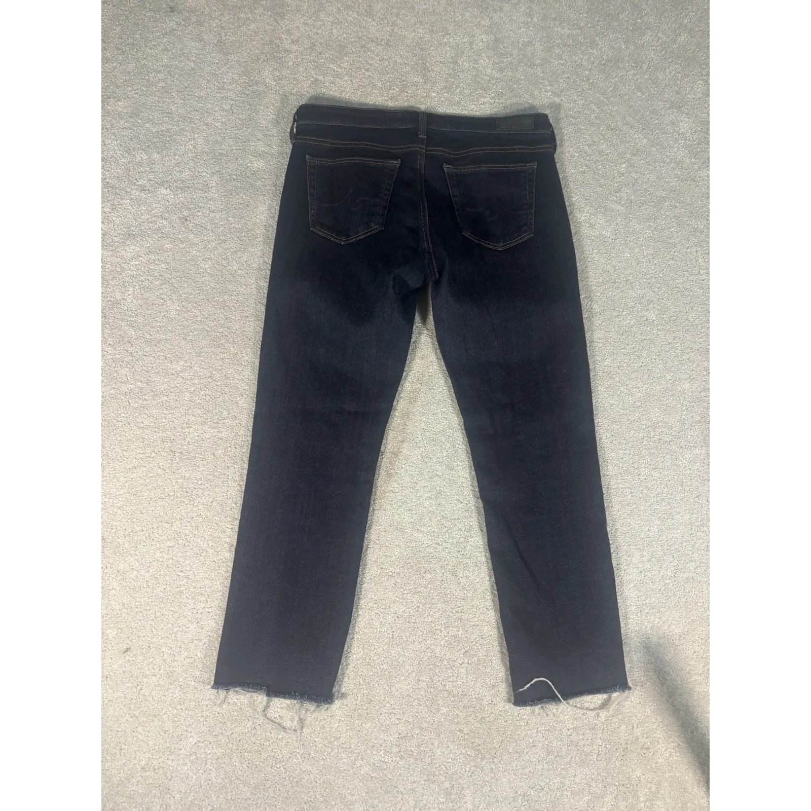 adriano goldschmied jeans stevie slim straight 29r‎ raw hem Dark Wash Mid Rise - Image 8