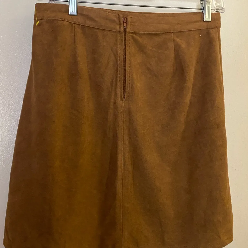 Sans Souci Womens Brown Faux Suede Mini Skirt M Medium Waist 28” - Image 3