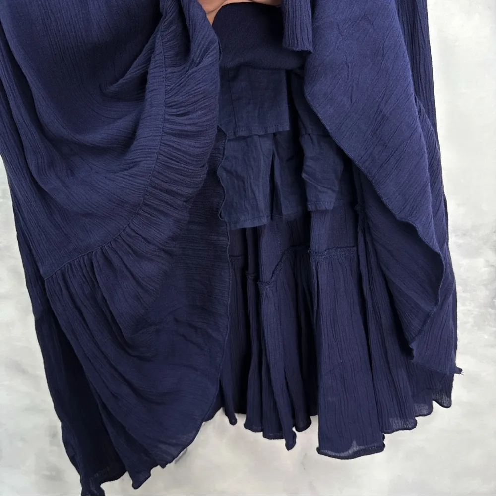 NWT Jessica Simpson Maternity Tiered Midi Maxi Dress Sleeveless Navy Blue Boho S - Image 6