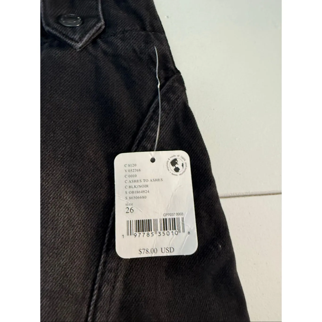 Free People Women’s 26 Black Ashes to Ashes Runaway Denim Skirt New - Image 2