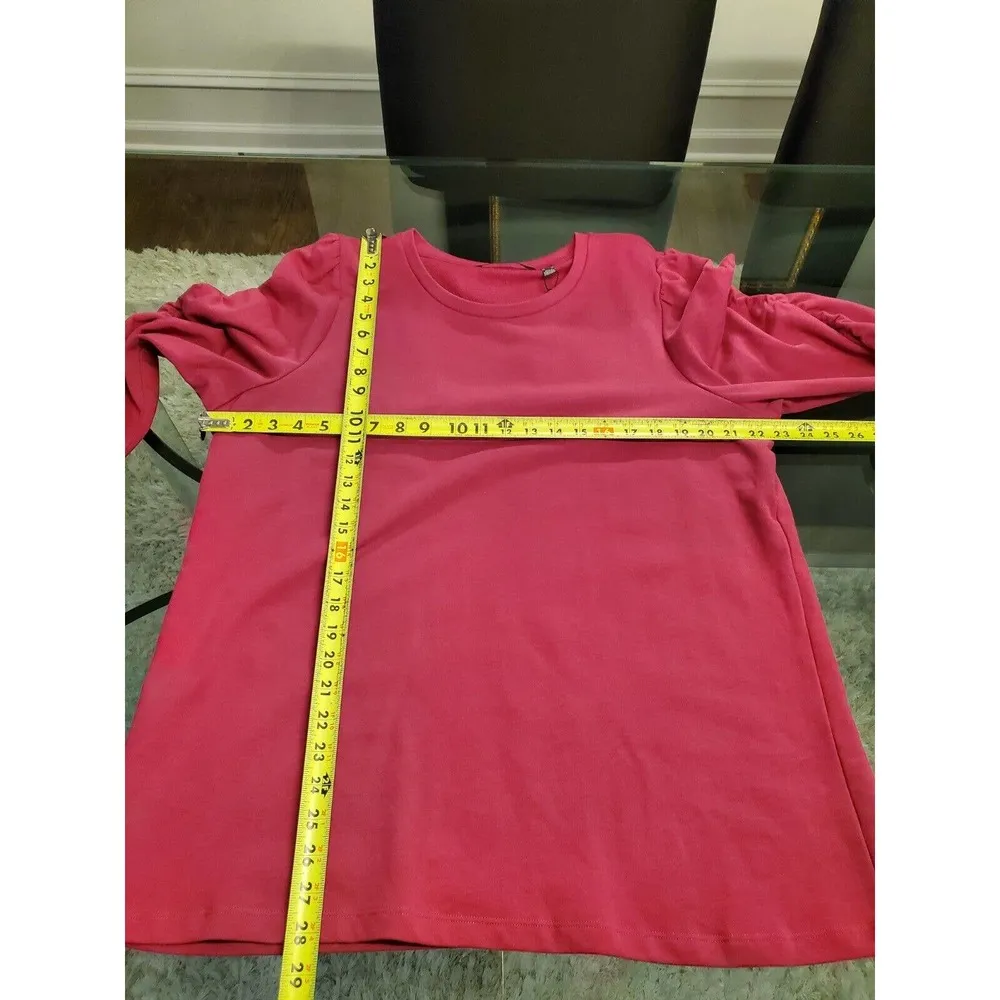 Vero Moda Fuchsia Scrunch Puff Sleeve Round Neck Pullover Sweater Size 2X - Image 12
