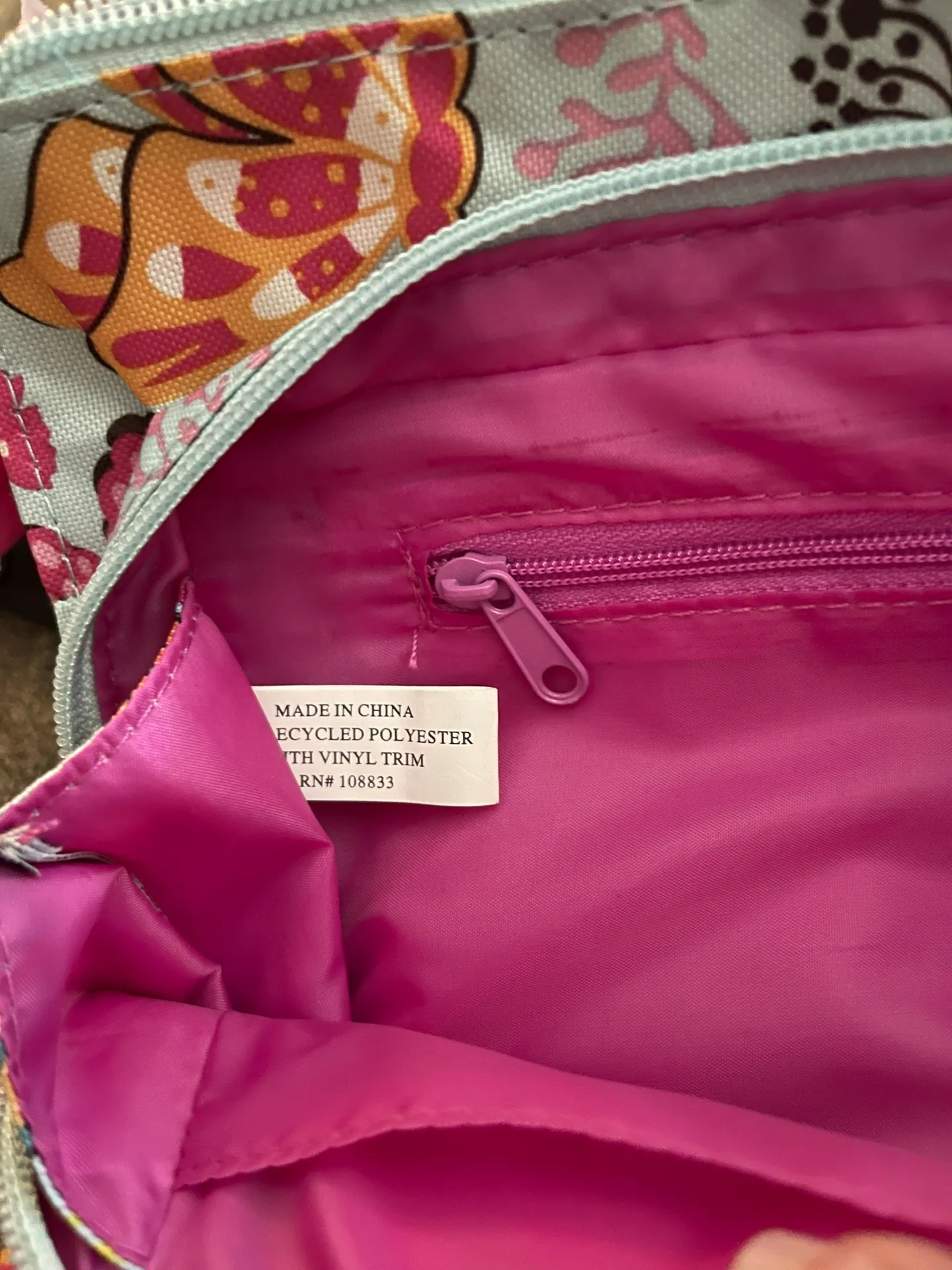 blue floral butterfly side sling crossbody adjustable shoulder bag. - Image 9