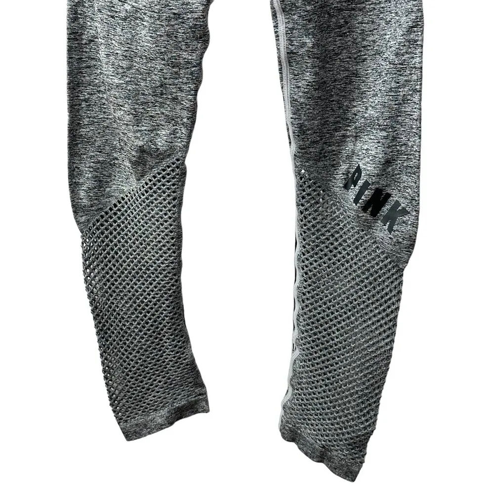 PINK Victoria's Secret Gray ULTIMATE Compression Mesh Side Leggings Size Small - Image 3