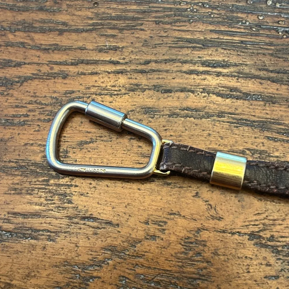 Authentic GUCCI Keyring GP Interlocking Gold Dark Navy blue Old Gucci Vintage - Image 9