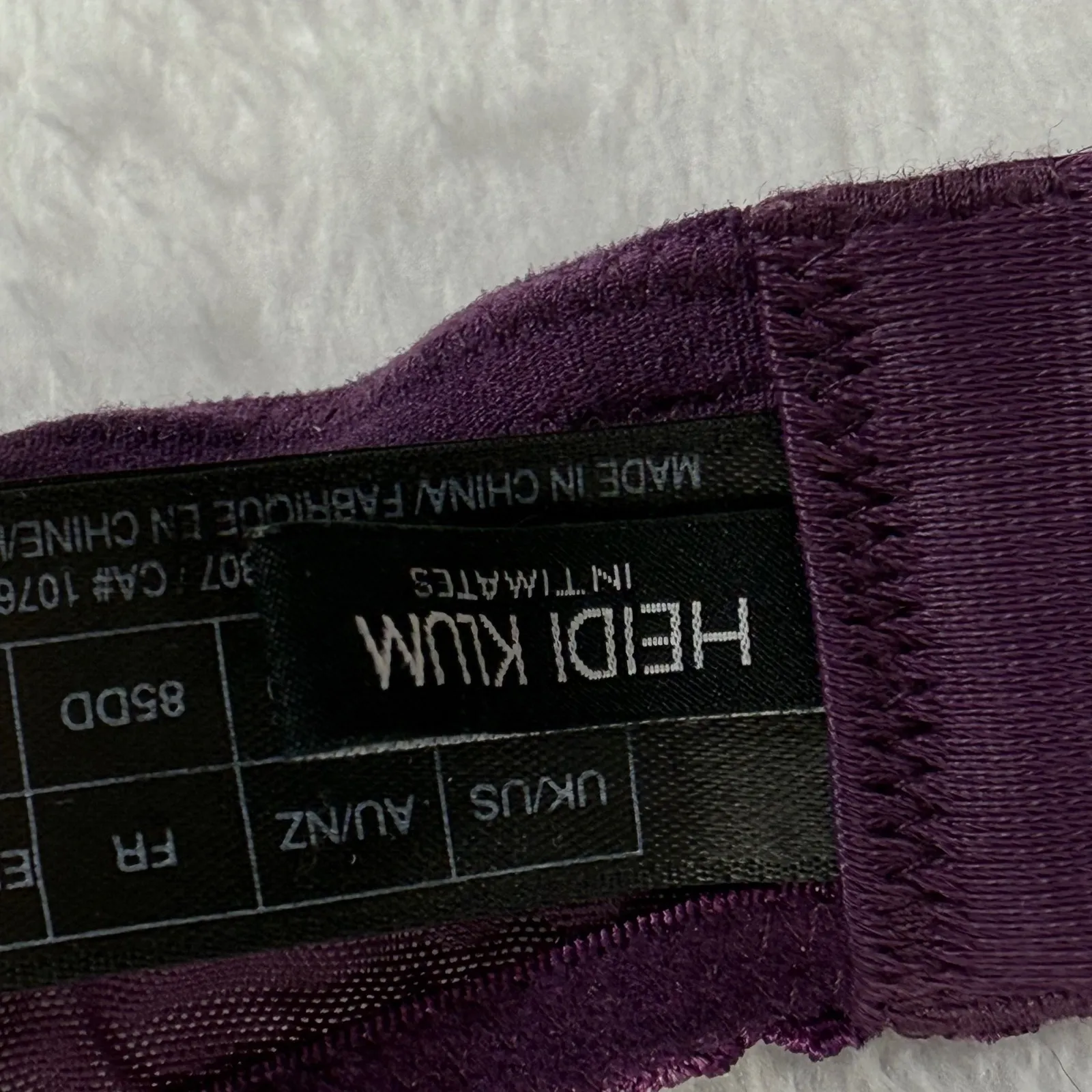 Heidi Klum Intimates Bra 32DD Plum Purple Lace Demi Coverage Underwire Lingerie Size undefined - Image 3