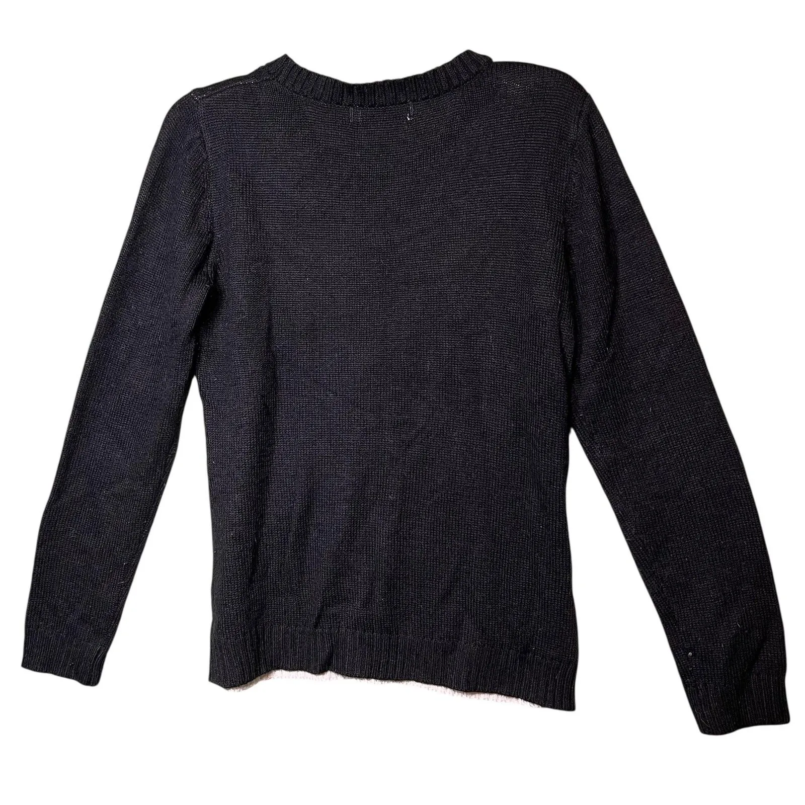 Carolyn Taylor Sweater Womens Medium Black Christmas Tree Ugly Holiday Crewneck - Image 3