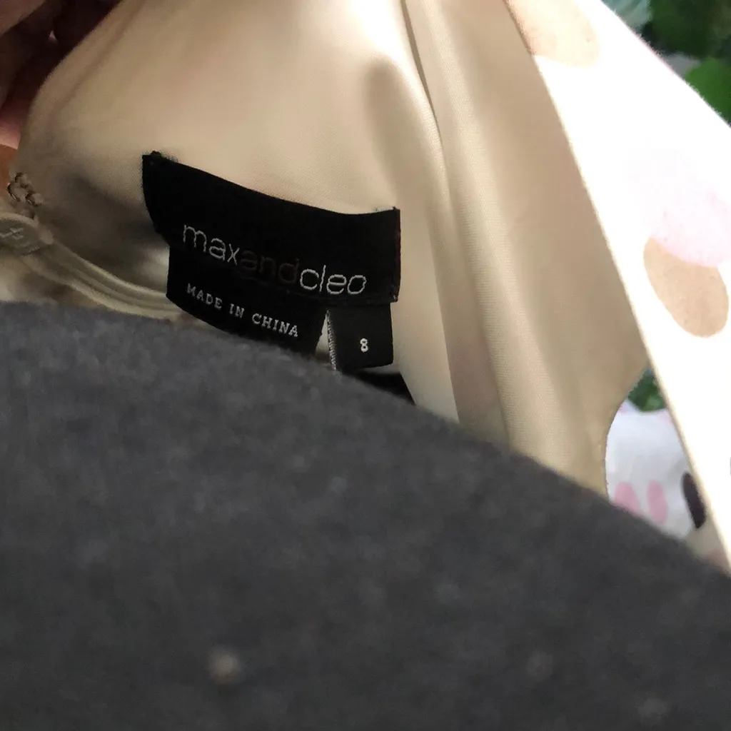 Max & Cleo sz 8 white with dots long dress - Image 2