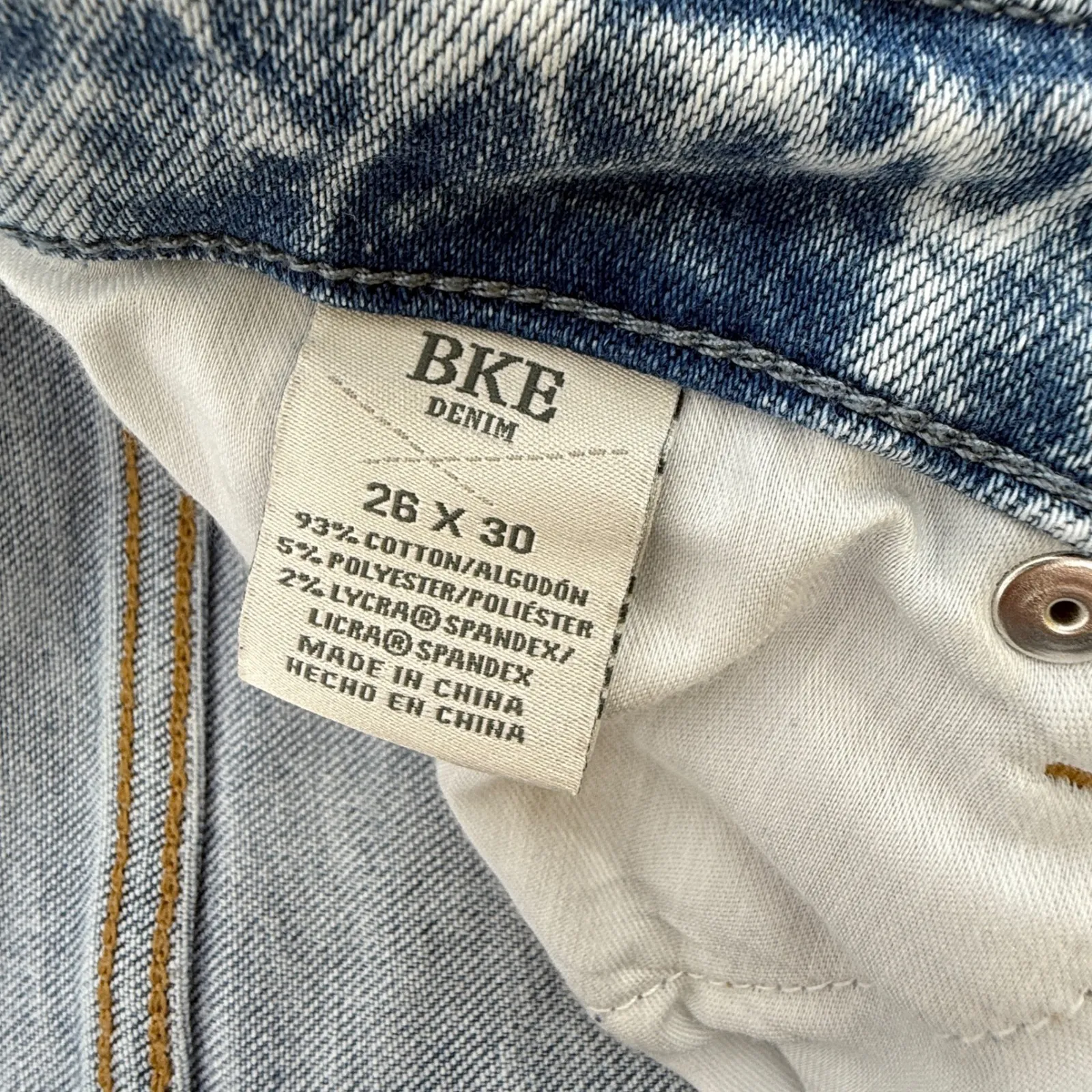 BKE Payton Women's Jeans Size 26x30 Mid Rise Bootcut Light Wash Distressed - Image 6