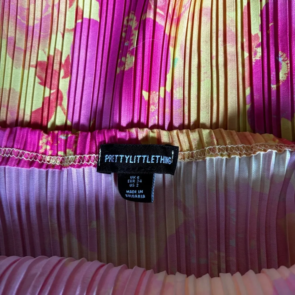 PrettyLittleThing Pink and Yellow Floral Bandeau Dress | EUC | 2 - Image 8