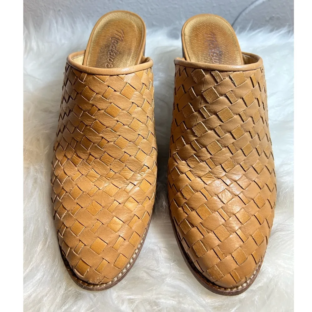 Madewell The Harper Mule in Woven Leather Size 6 - Image 9