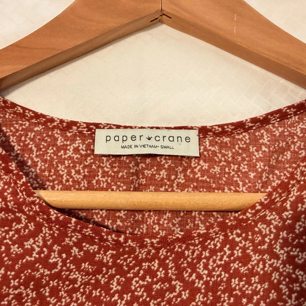 Paper Crane Tiered Babydoll Top | Boho Floral Blouse - Image 2