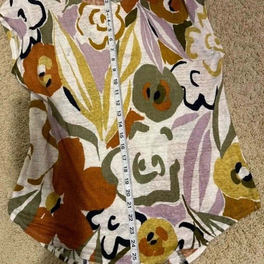 Rachel Zoe 100% linen cap sleeve shirt tail top size‎ M BIN P - Image 6