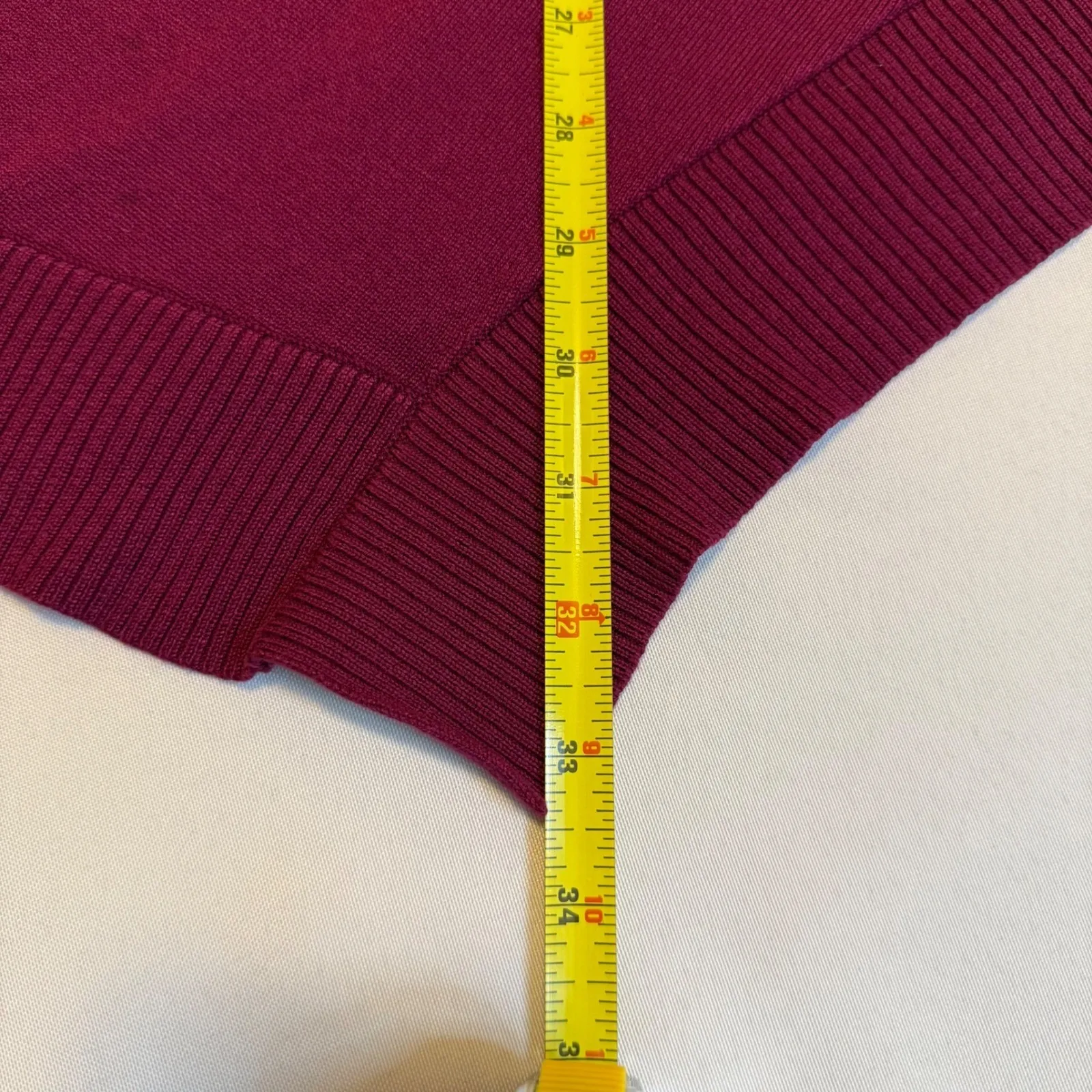 Verve‎ Ami Plus Size 2X Burgundy Asymmetric Hem Poncho 3/4 Sleeve Sweater Top # - Image 9