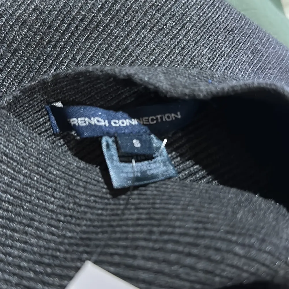 NWT FRENCH CONNECTION Lydia Knit Bardot Dress Wool Blend In Charcoal - Image 10