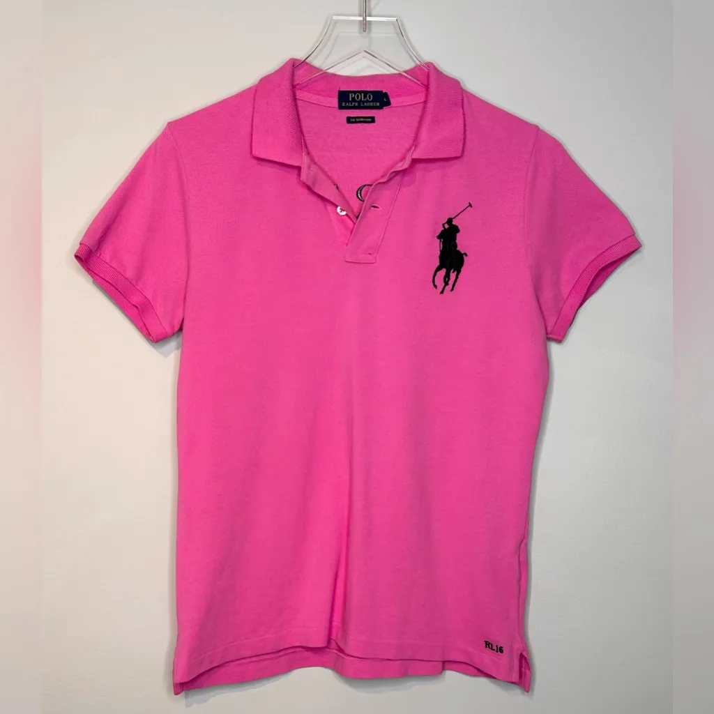 Ralph Lauren Polo Bubblegum Pink Mi France Polo Shirt Top - Image 12