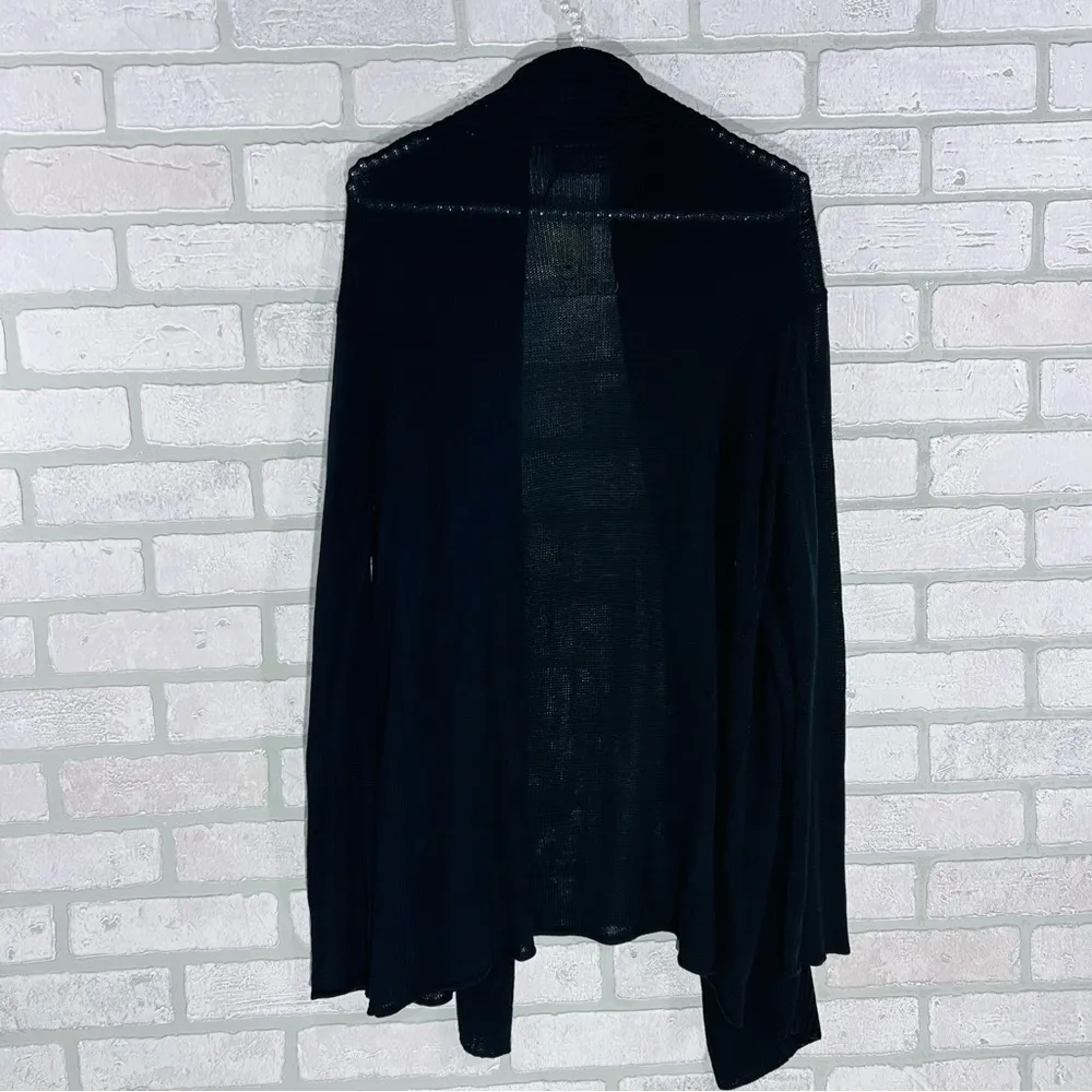 Wooden Ships Black Open Front Long Sleeve Cardigan Size M/L - Image 3