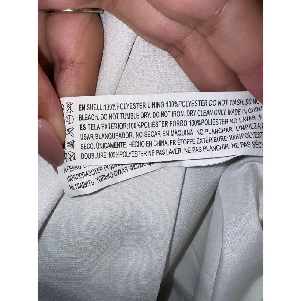 Forever 21 White Belted Silver Buckle Preppy Crepe Mini Skirt Size Large - Image 5