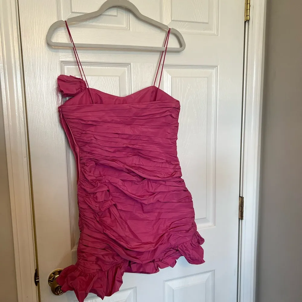 Broken zipper LoveShackFancy Jessilyn Dress in Pomegranate Pink - Image 9