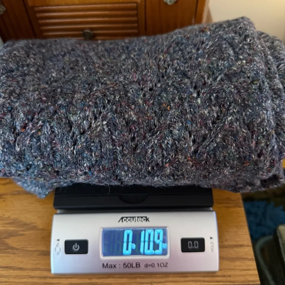 Coldwater Creek Pointelle Knit Gray Short Sleeve Sweater Multicolor Speckle LRG - Image 11