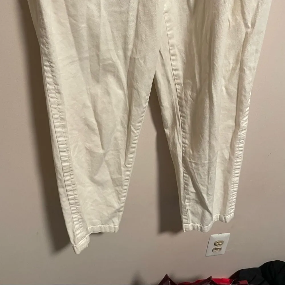 FREE PEOPLE High Waisted ‘90S Peg Paperbag Pants in Creme- Size 8 - Image 6
