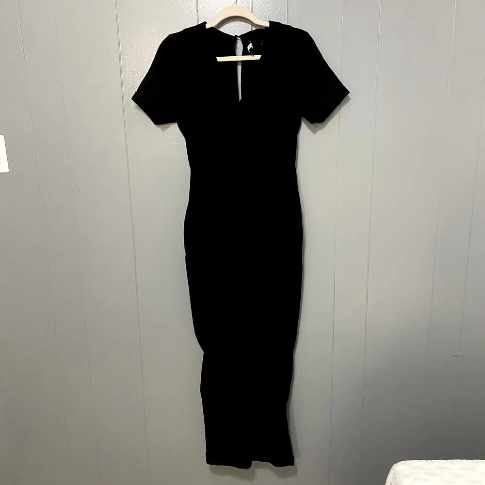 NWOT Lulus Sensible Sensation Black Tie-Front Short Sleeve Jumpsuit XS - Image 3