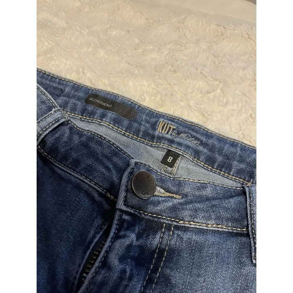 Kut From The Kloth Boyfriend Jeans Size 8 Straight Leg Distressed Casual - Image 3