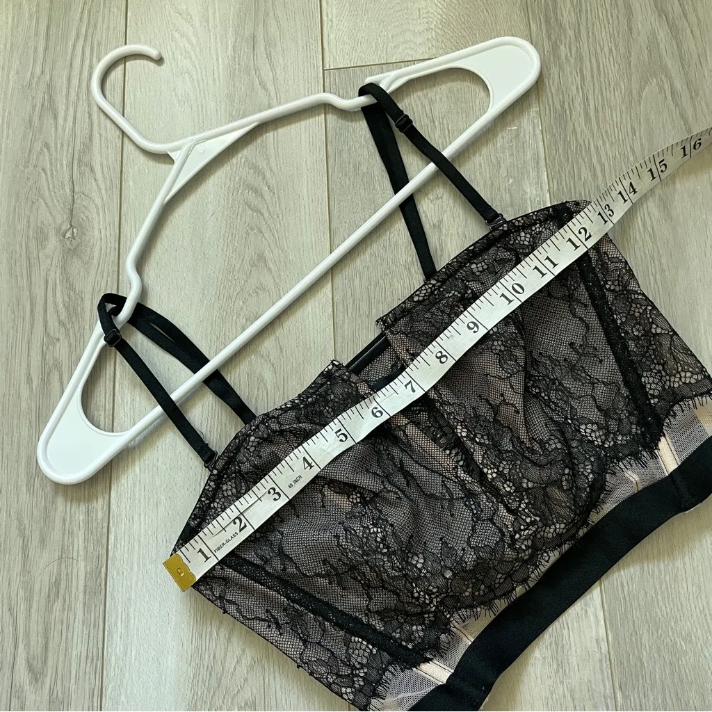 Victorias Secret Bralette very sexy unlined strapless lace longline Black medium - Image 3