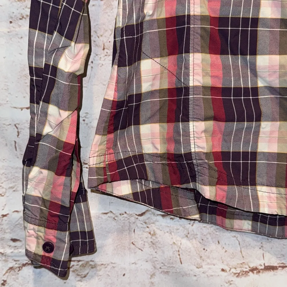 Columbia silver ridge roll tab sleeve button down casual plaid collared neck S - Image 3