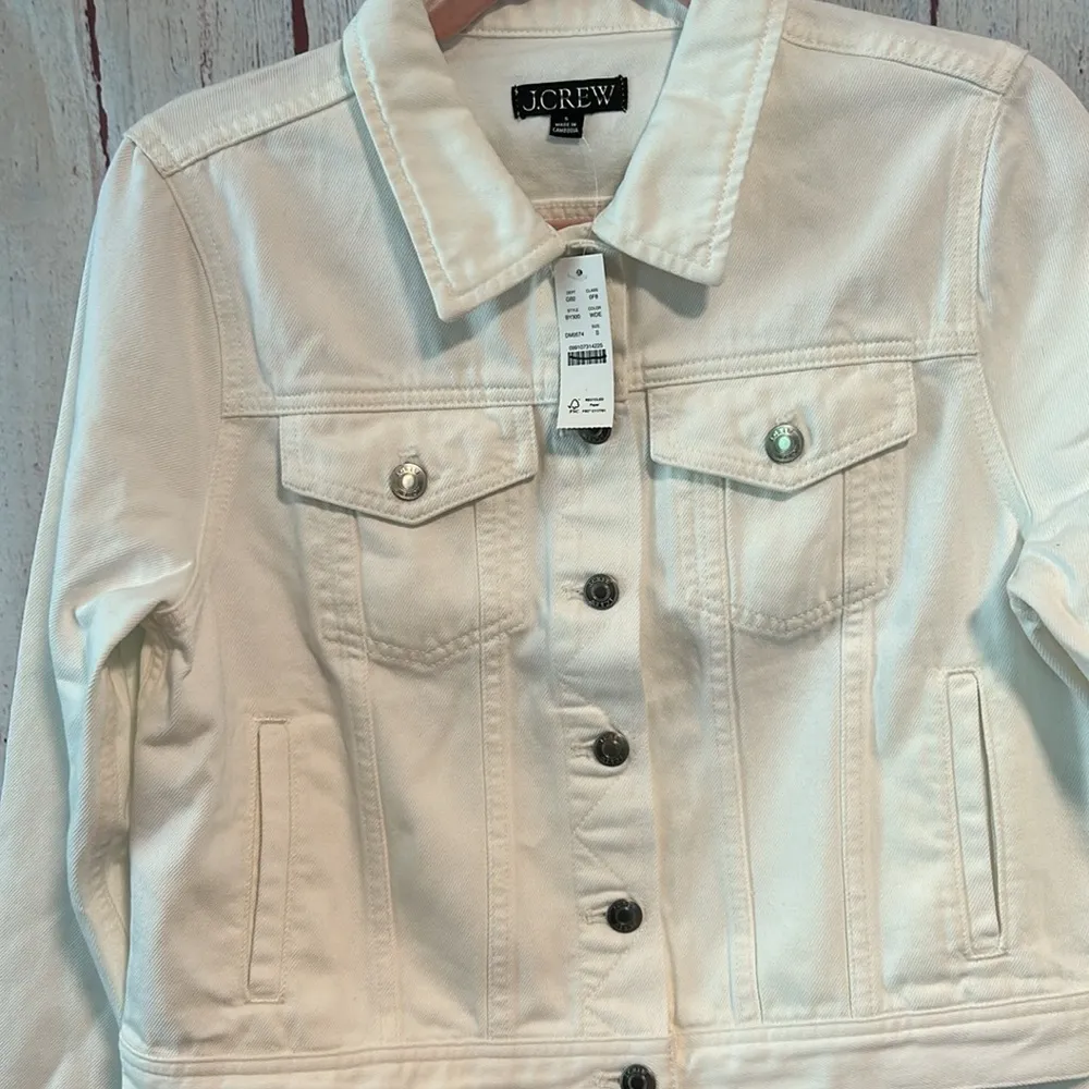 NWT J. Crew New classic denim jacket in white - Image 8