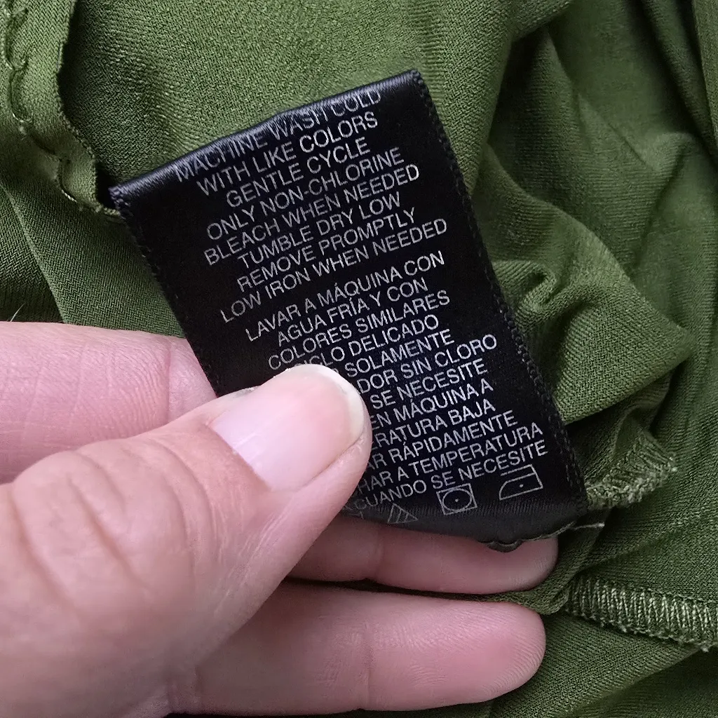 Norma Kamali Olive Sleeveless Drape-Neck Blouse Size XL Designer Modern Office - Image 8