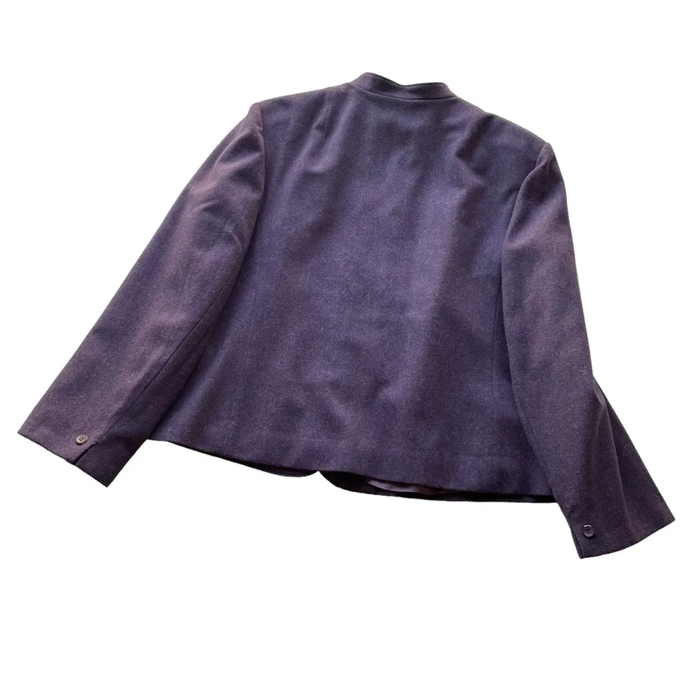 Pendleton Wool Blazer Jacket Purple Size 16 XL Mock Neck Business Office formal - Image 9