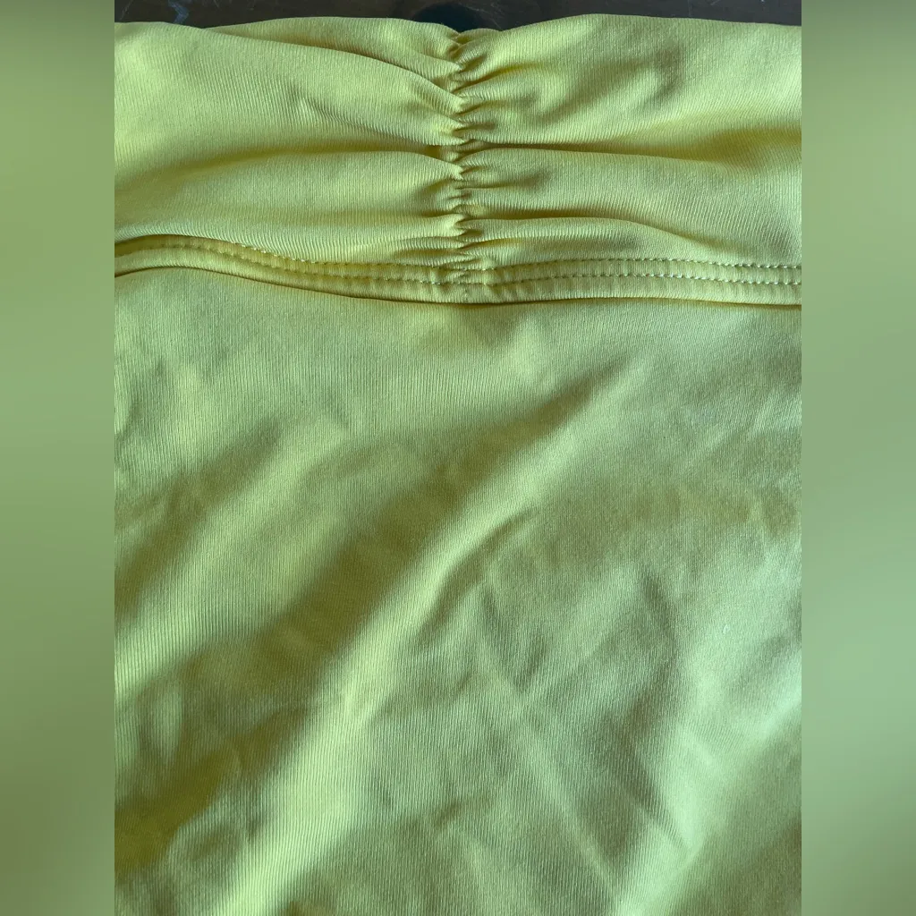 Athleta butter yellow bikini, cheeky ruched bottoms, strappy back top; S / M - Image 4