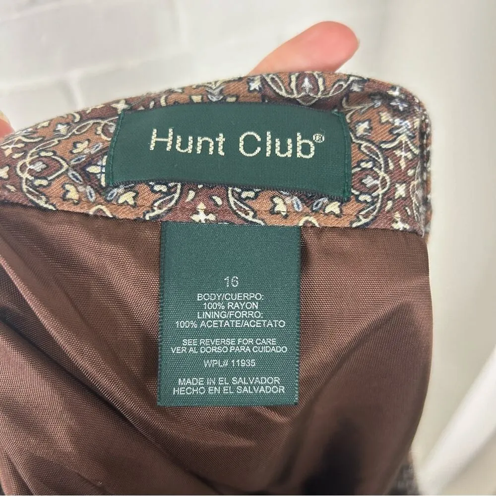 Vintage Hunt Club Brown Patterned Wrap Skirt Size 16 - Image 2