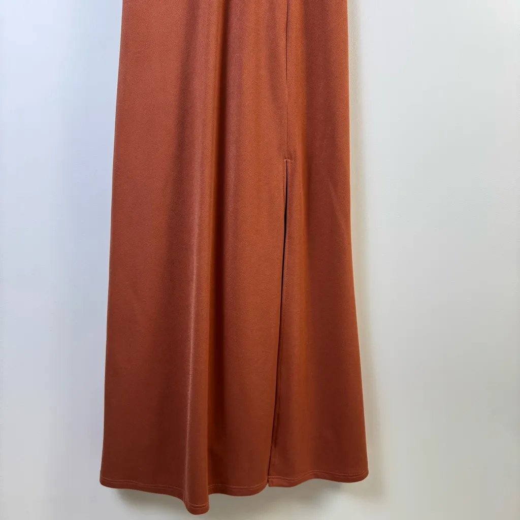 Birdy Grey Hannah Dress Medium Terracotta Fall Wedding Boho Bridesmaid Gown Long - Image 4