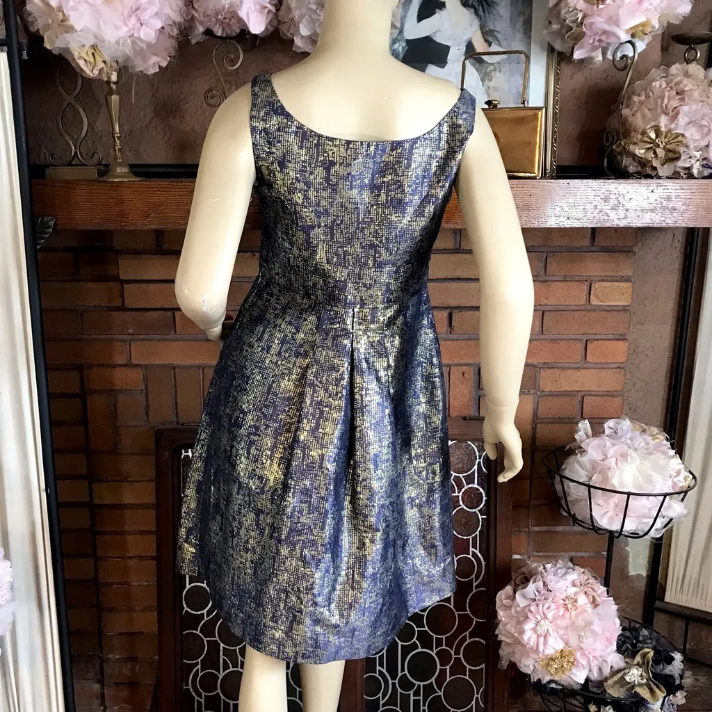 MOSCHINO CHEAP AND CHIC PURPLE & GOLD EMPIRE WAIST COCKTAIL DRESS (6) - Image 3