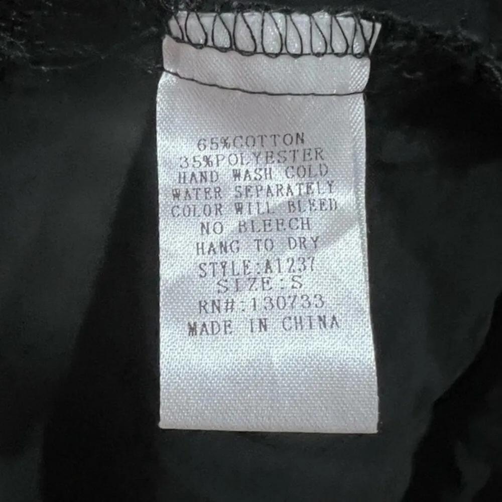 black baby doll boho peasant top vneck dress size small - Image 8