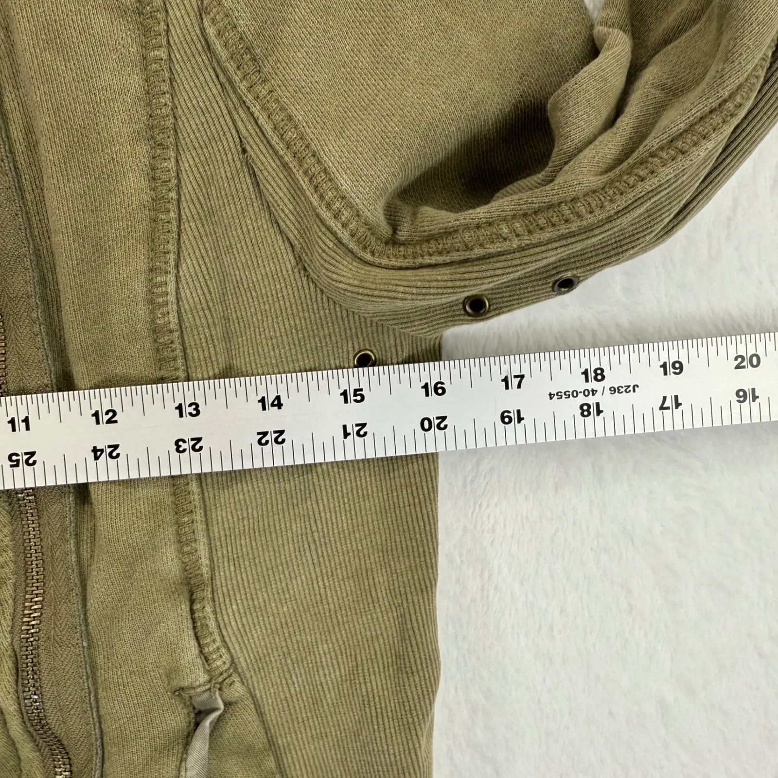 Free People Military Jacket Womens S Olive‎ Green Quilted Moto Zip Up - Image 3