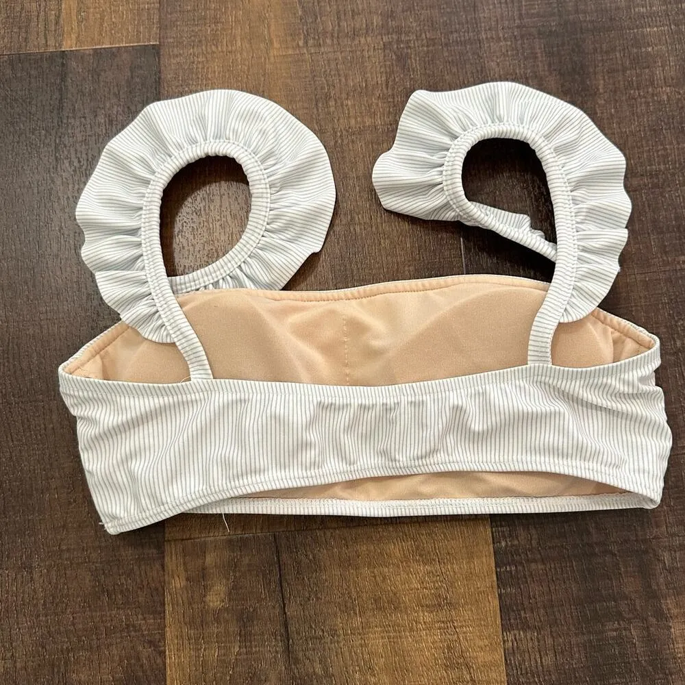 Albion Blue & White Stripes Bella Crop Bikini Top Size Small - Image 8