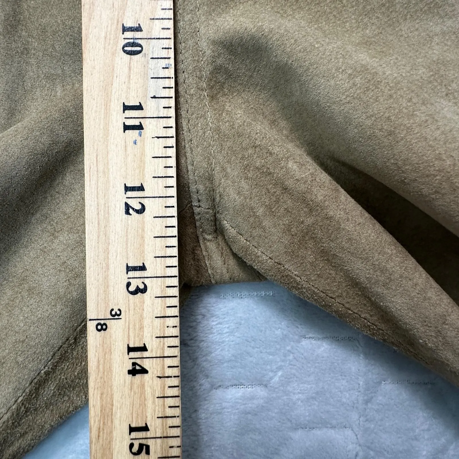 Vtg Pia Rucci Women Suede Leather Straight Leg Pants 6 Tan Festival Minimalist - Image 8