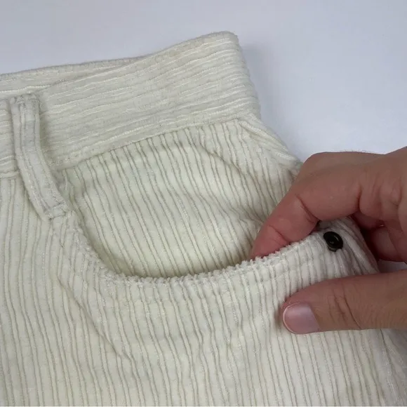 Pasta Vintage Cream White Corduroy Straight Pencil Skirt Women Size 8 Cotton - Image 3