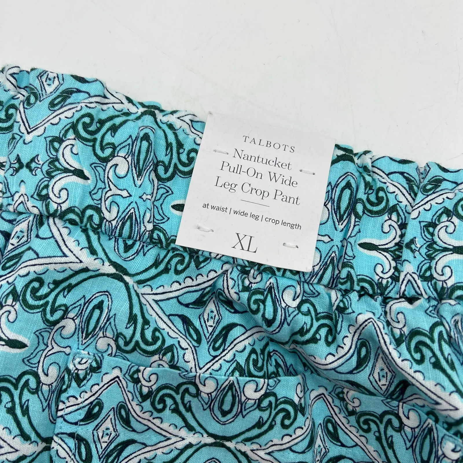 Talbots Nantucket Pull On Wide Leg Crop Pant Blue - Image 6