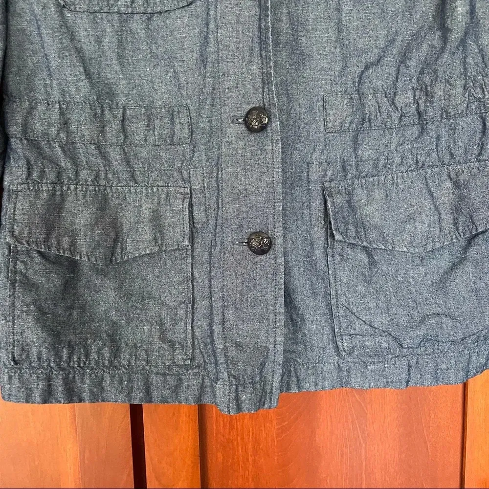 Lightweight Denim Jacket Cotton Linen Size XXS - Image 3