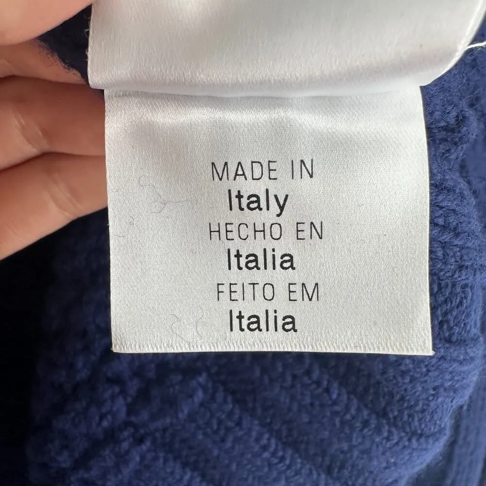 See By Chloe Sweater Womens 6 Navy Wool Blend Textured Chunky Fisherman Tunic - Image 9