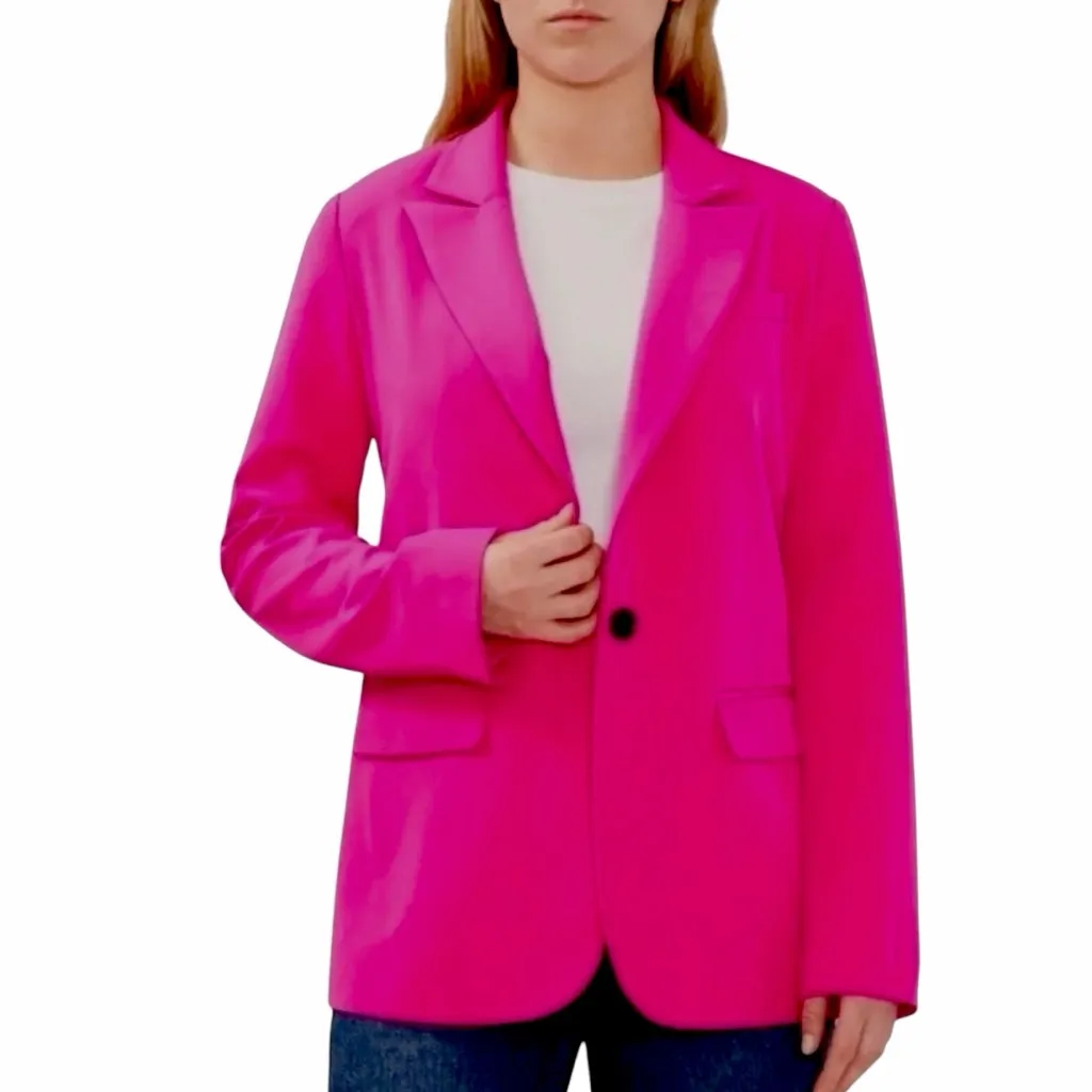 Vince Camuto Women’s XXL Fuchsia Pink Stretch Blazer One Button Notch Lapel - Image 11
