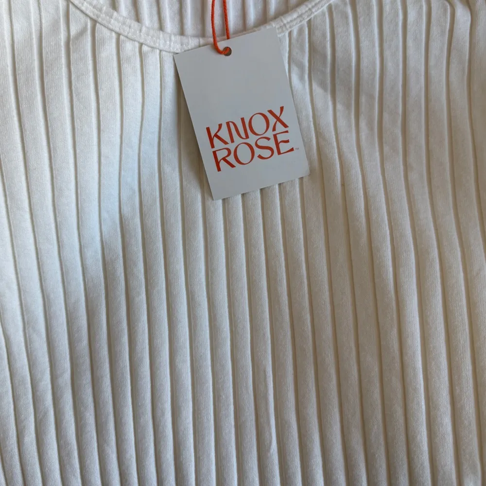 Knox Rose Women's Slim Fit Long Sleeve Ribbed T-Shirt Cream Size XXL NWT - Image 5