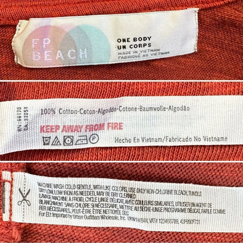 Free People FP Beach Heathered Burnt Orange Cocoon Cowl Pullover Top - Image 11