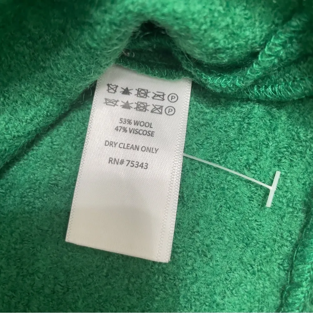 Max Studio Kelly green zipped long mid length overcoat L - Image 7