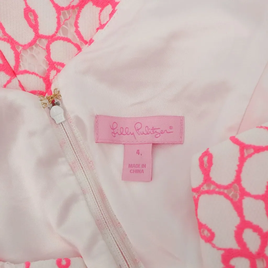 Lilly Pulitzer Daena Fiesta Pink White Floral Lined Mini Dress 4 - Image 7